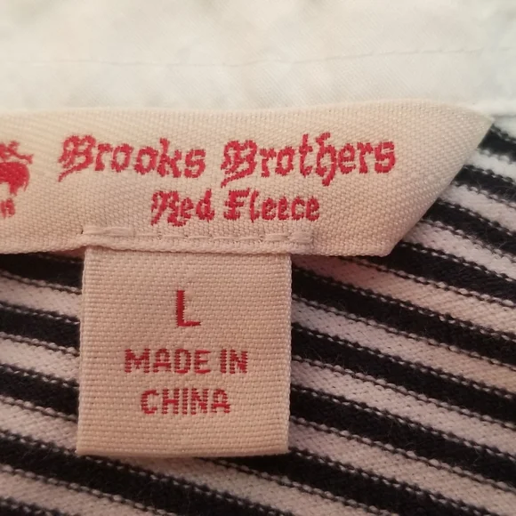 Brooks Brothers Black and White Striped Short Sleeve Shirt - Picture 3 of 4